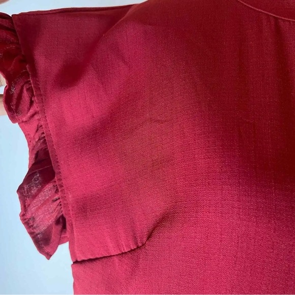 Miholl Burgundy Color A -Line Ruffle Dress Size Small - Picture 12 of 12